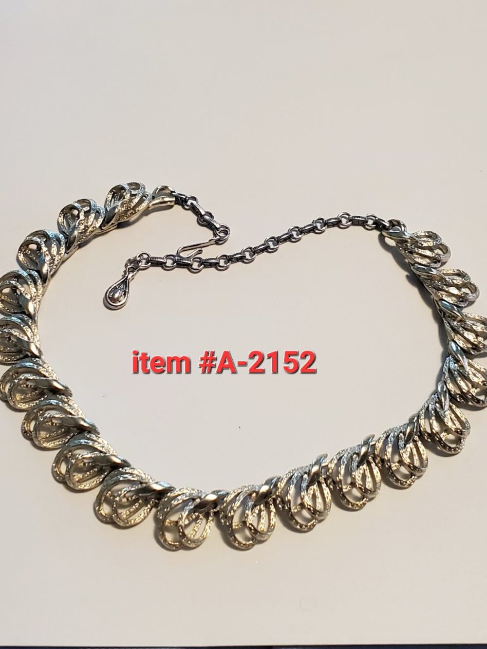 1 Silver tone Necklace, item # A 2152, wt . 53 grams.